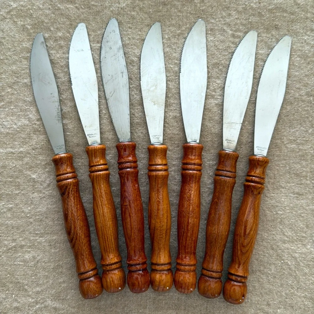 VTG | Wooden Handle Stainless Steel Flatware🍴